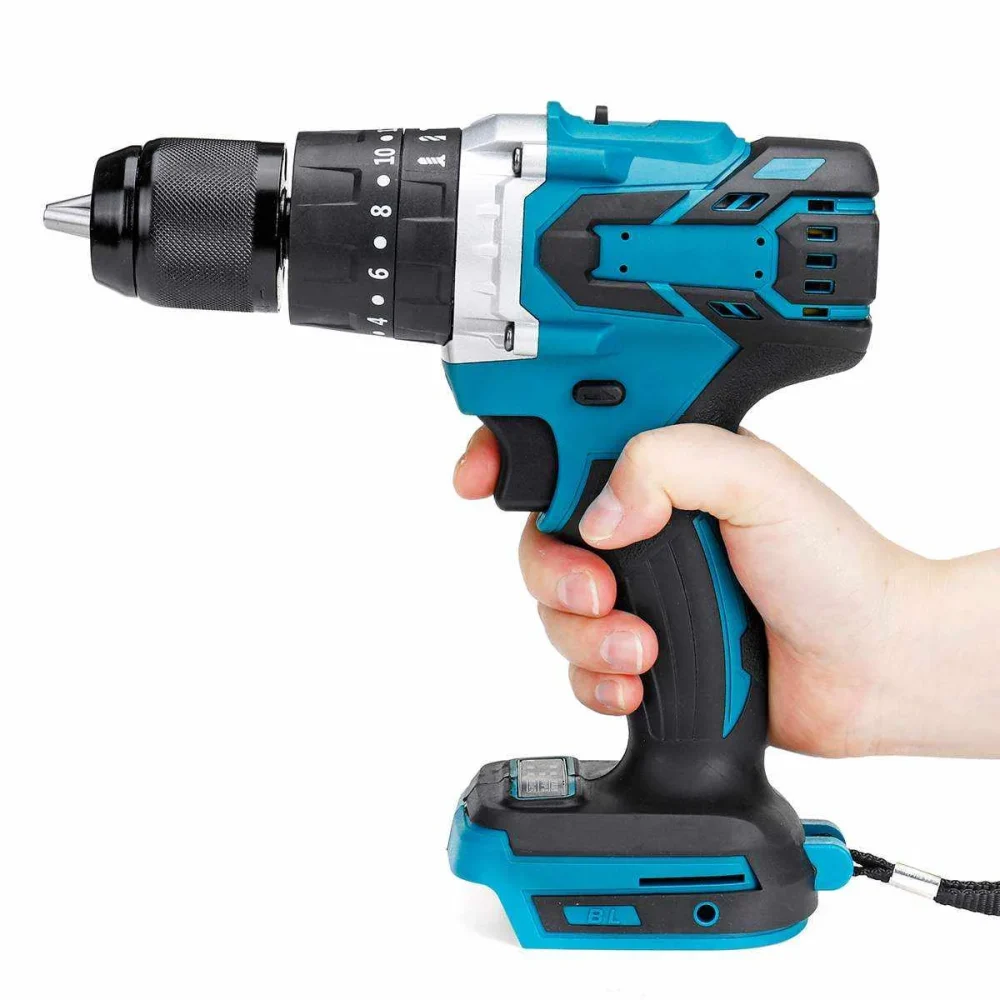 18V Brushless Electric Hammer Drill Electric Screwdriver 3 in 1 13mm 20+3 Torque Cordless Impact Drill for Makit 18V Battery
