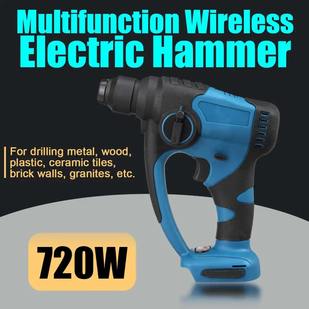 18V Rechargeable Brushless Cordless Rotary Hammer Drill Electric Demolition Hammer Power Impact Drill Universal Battery - Image 6
