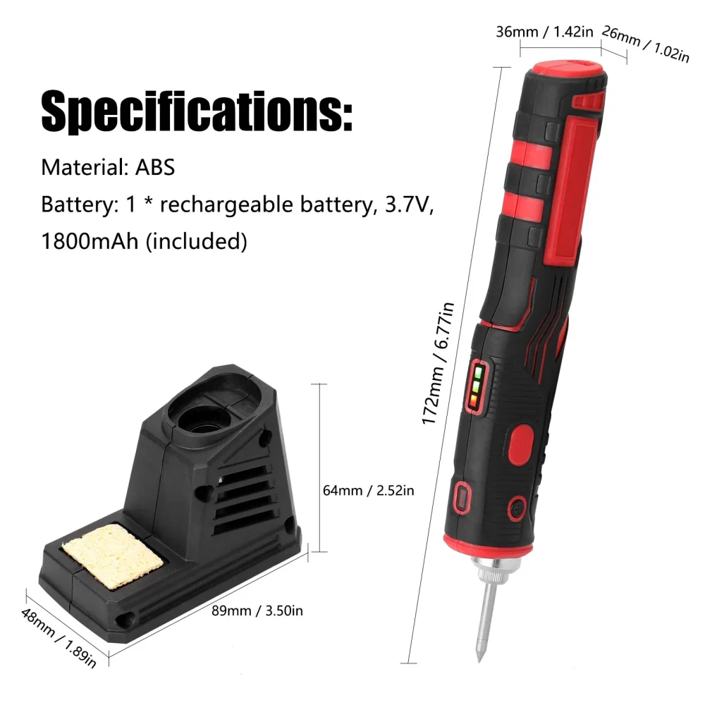 Cordless Rechargeable Wireless Soldering Iron with Bright LED Light Household Appliances Electronic Maintenance Welding Tool - Image 3