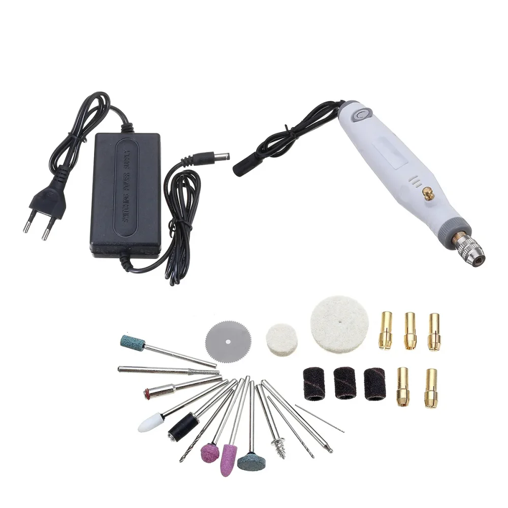 18W Mini Electric Grinder Polisher Drill Variable Engraving Pen Tools Electric Drill Kit Variable Speed Grinder Pen 220V/110V - Image 3