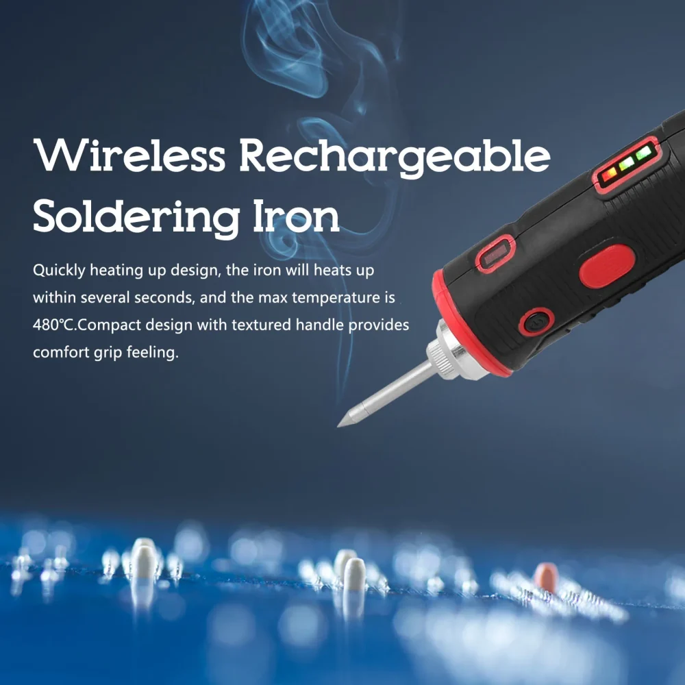 Cordless Rechargeable Wireless Soldering Iron with Bright LED Light Household Appliances Electronic Maintenance Welding Tool - Image 5