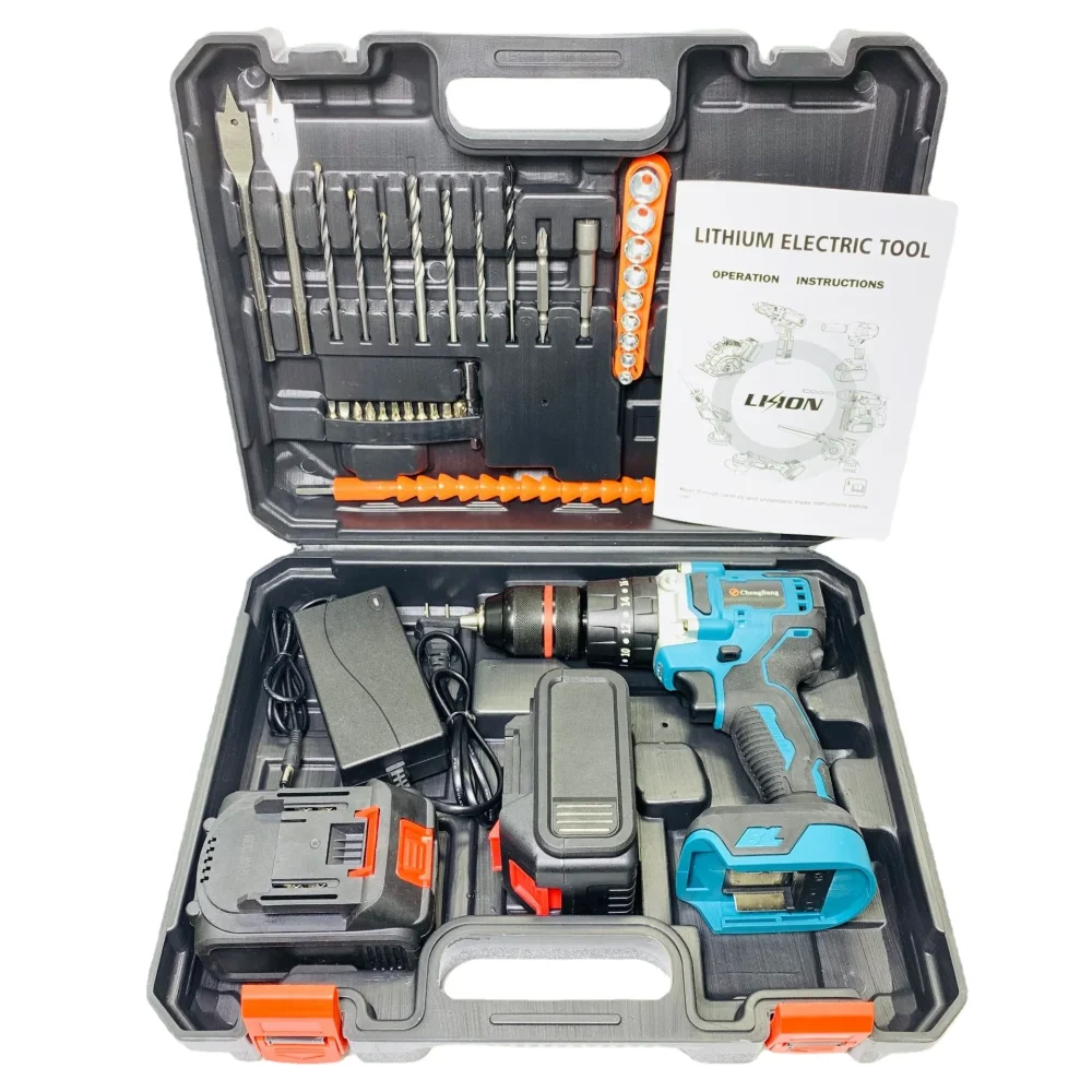 Battery Brushless  13mm Cordless Drill Lithium Electric Impact Drill MTG02 with Accessories and Drill Bit
