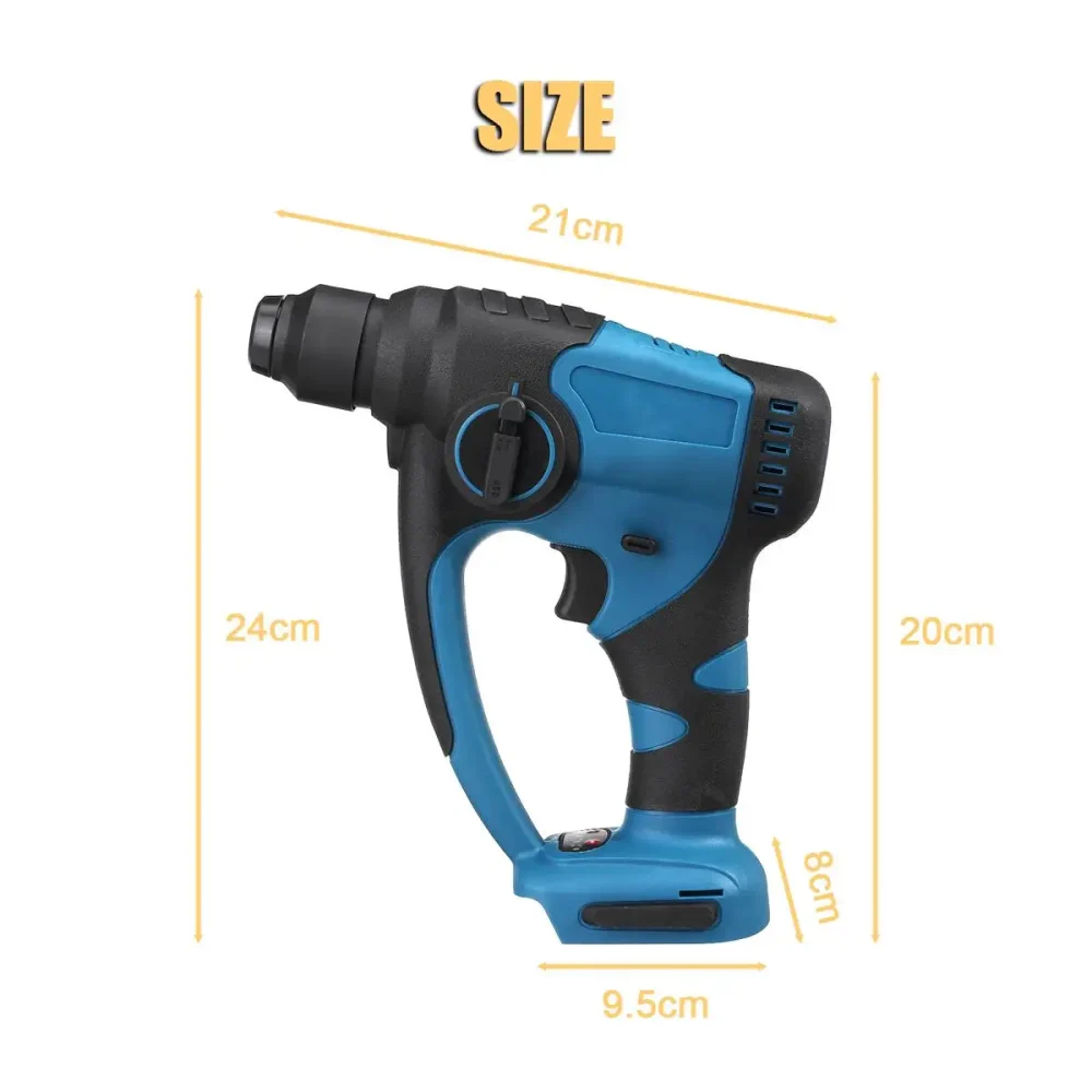 18V Rechargeable Brushless Cordless Rotary Hammer Drill Electric Demolition Hammer Power Impact Drill Universal Battery - Image 4