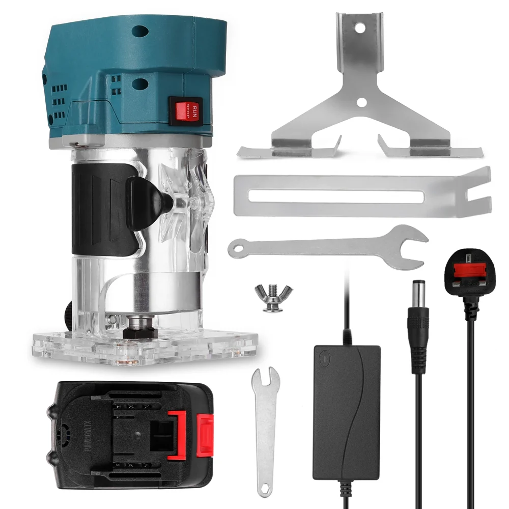 2pcs Lithium Battery 800W Woodworking Trimmer Wood Milling Engraving Slotting Trimming Machine Carving Machine Router - Image 2