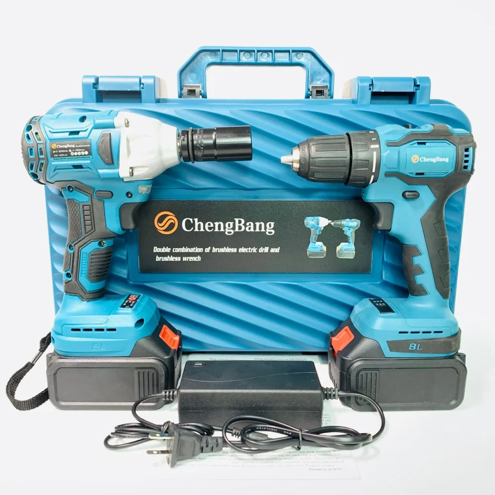 Cordless Brushless Combination Tool Recharge Electric Drill Power Tool Electric Wrench 2pcs Batteries mak Interface