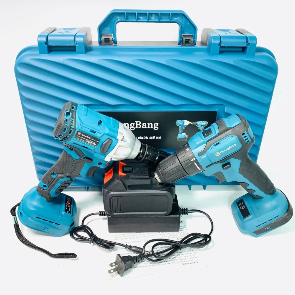Cordless Brushless Combination Tool Recharge Electric Drill Power Tool Electric Wrench 2pcs Batteries mak Interface - Image 2