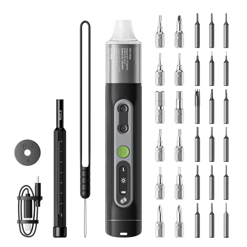 JAKEMY JM-8196 35-Piece Electric Screwdriver Set Rechargeable Household Straight Rod with Battery Power Source - Image 5