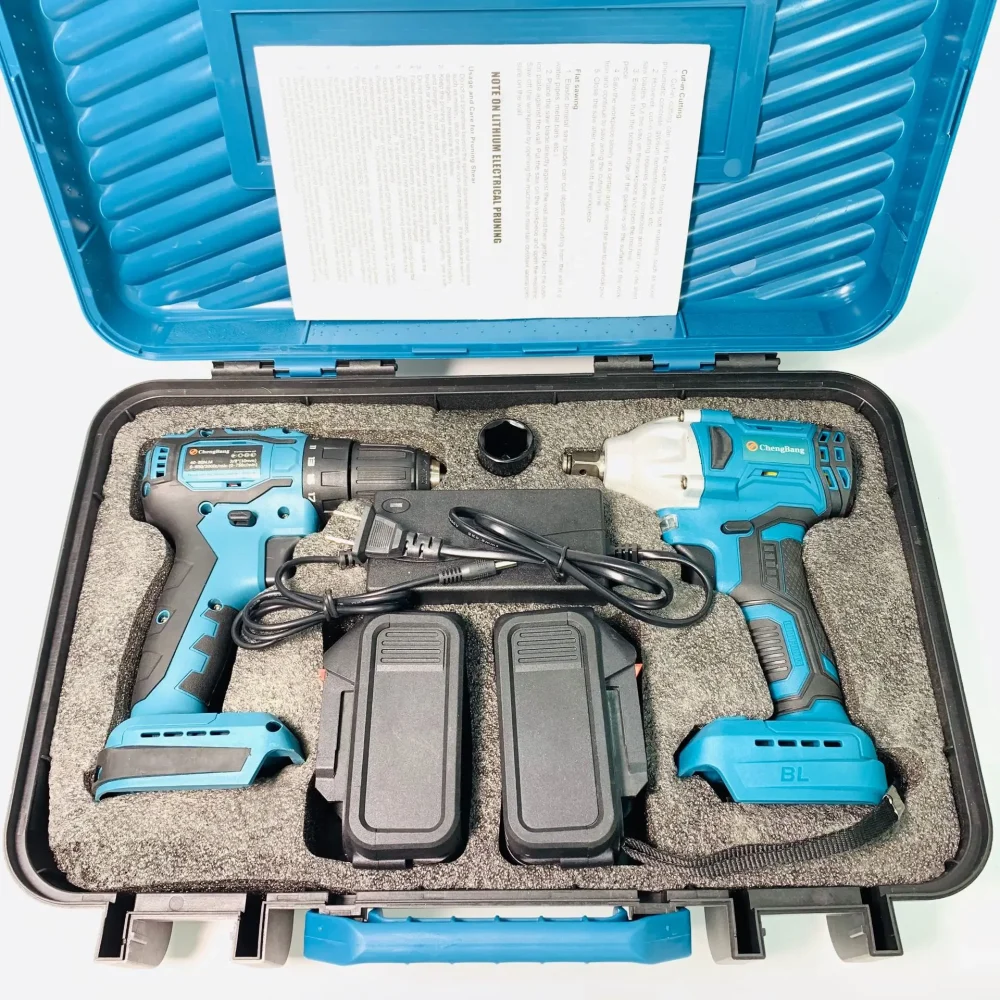 Cordless Brushless Combination Tool Recharge Electric Drill Power Tool Electric Wrench 2pcs Batteries mak Interface - Image 4