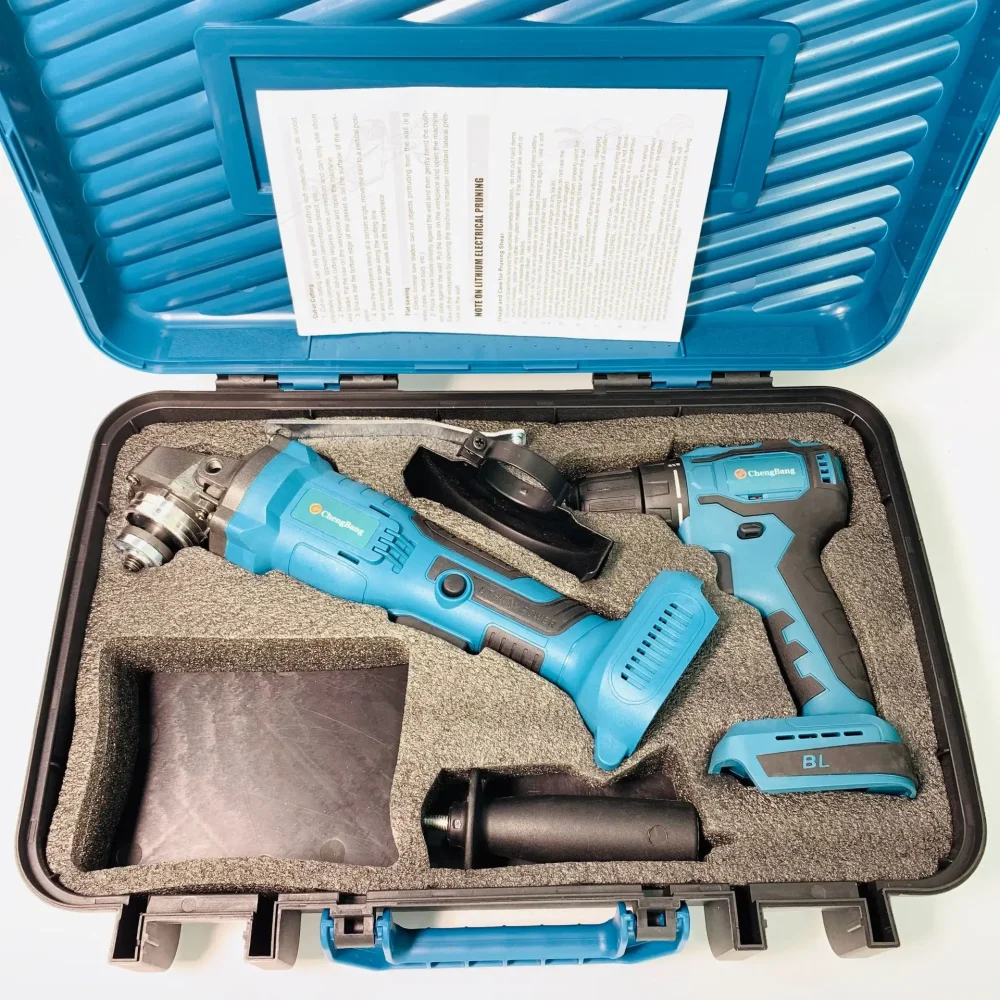 6pcs Lithium Brushless Combination Tool 2-piece Set Power Drill Angle Grinder 3000mah Battery cordless Tool Sets - Image 3