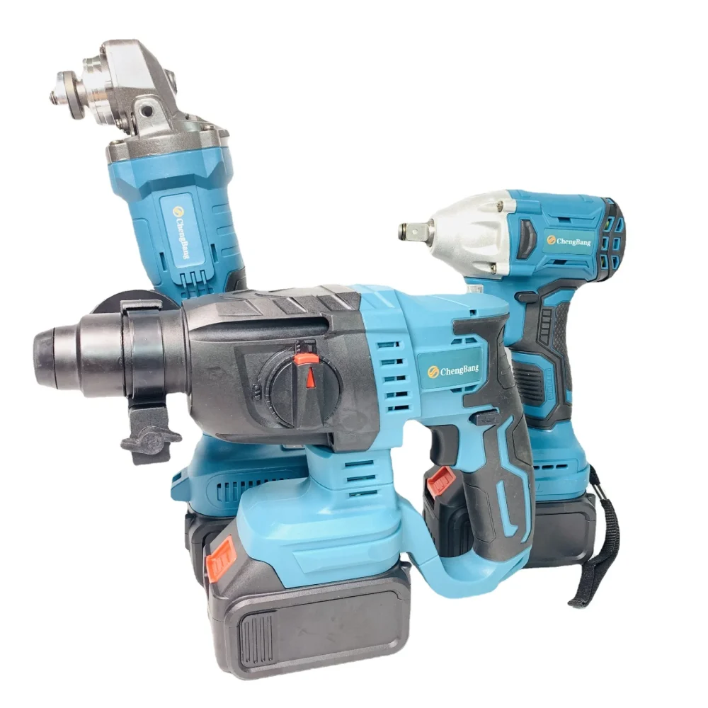Lithium Battery Tool Brushless Angle Grinder Electric Wrench Electric Hammer 3pcs Maita Battery  Cordless Tool Setrecharge Tool - Image 6