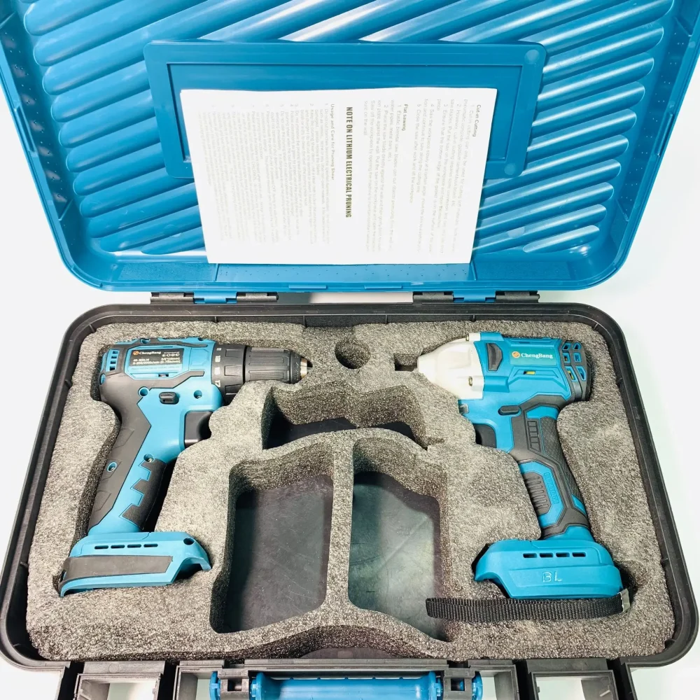 Cordless Brushless Combination Tool Recharge Electric Drill Power Tool Electric Wrench 2pcs Batteries mak Interface - Image 3