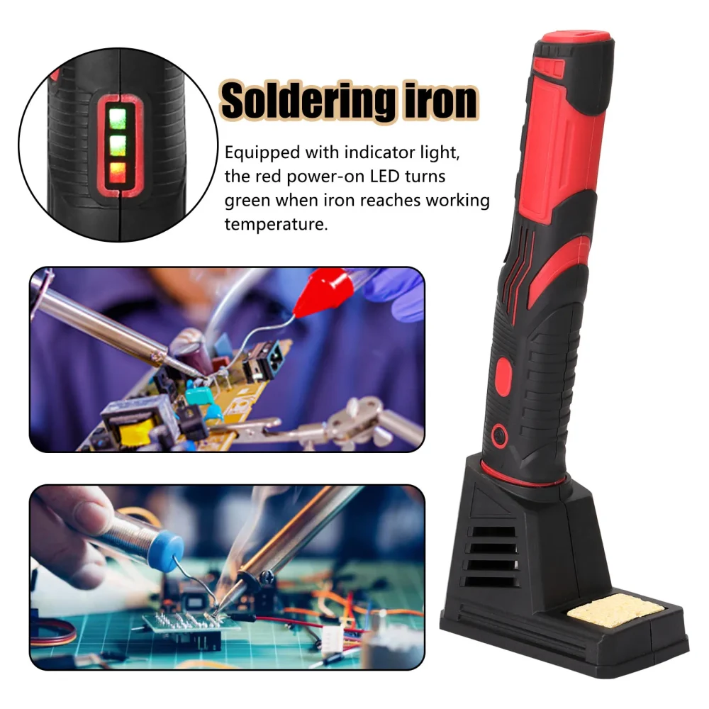 Cordless Rechargeable Wireless Soldering Iron with Bright LED Light Household Appliances Electronic Maintenance Welding Tool - Image 2