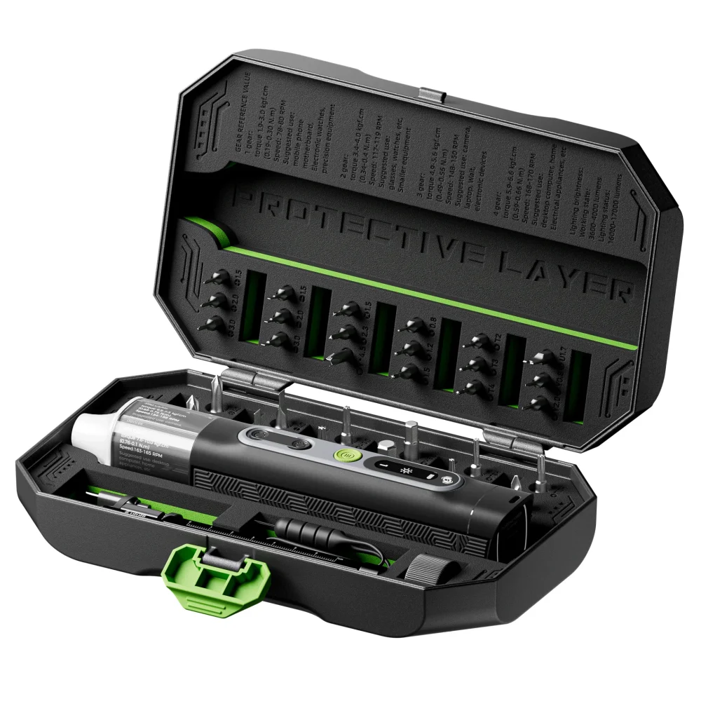JAKEMY JM-8196 35-Piece Electric Screwdriver Set Rechargeable Household Straight Rod with Battery Power Source