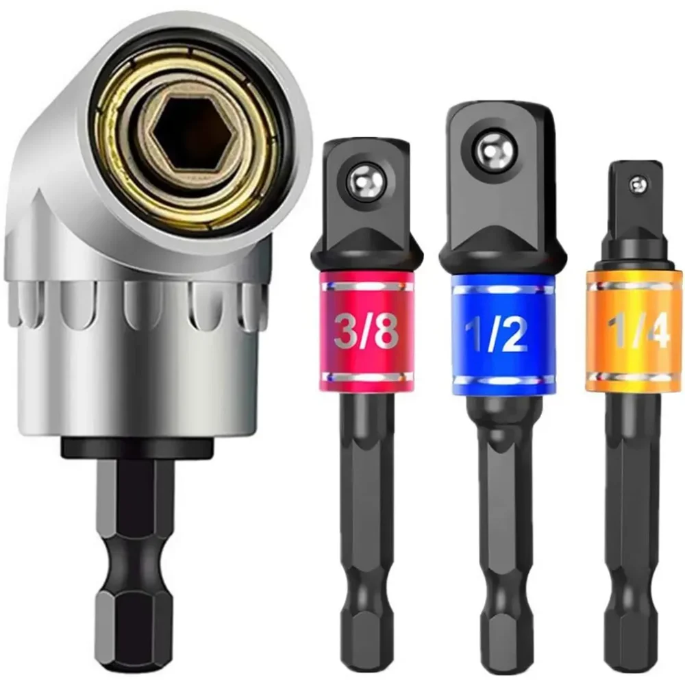 3-piece Set of Color Extension Hex Screwdriver Wind Batch Conversion Extension +105 Degrees Short Turn Batch Corner Device